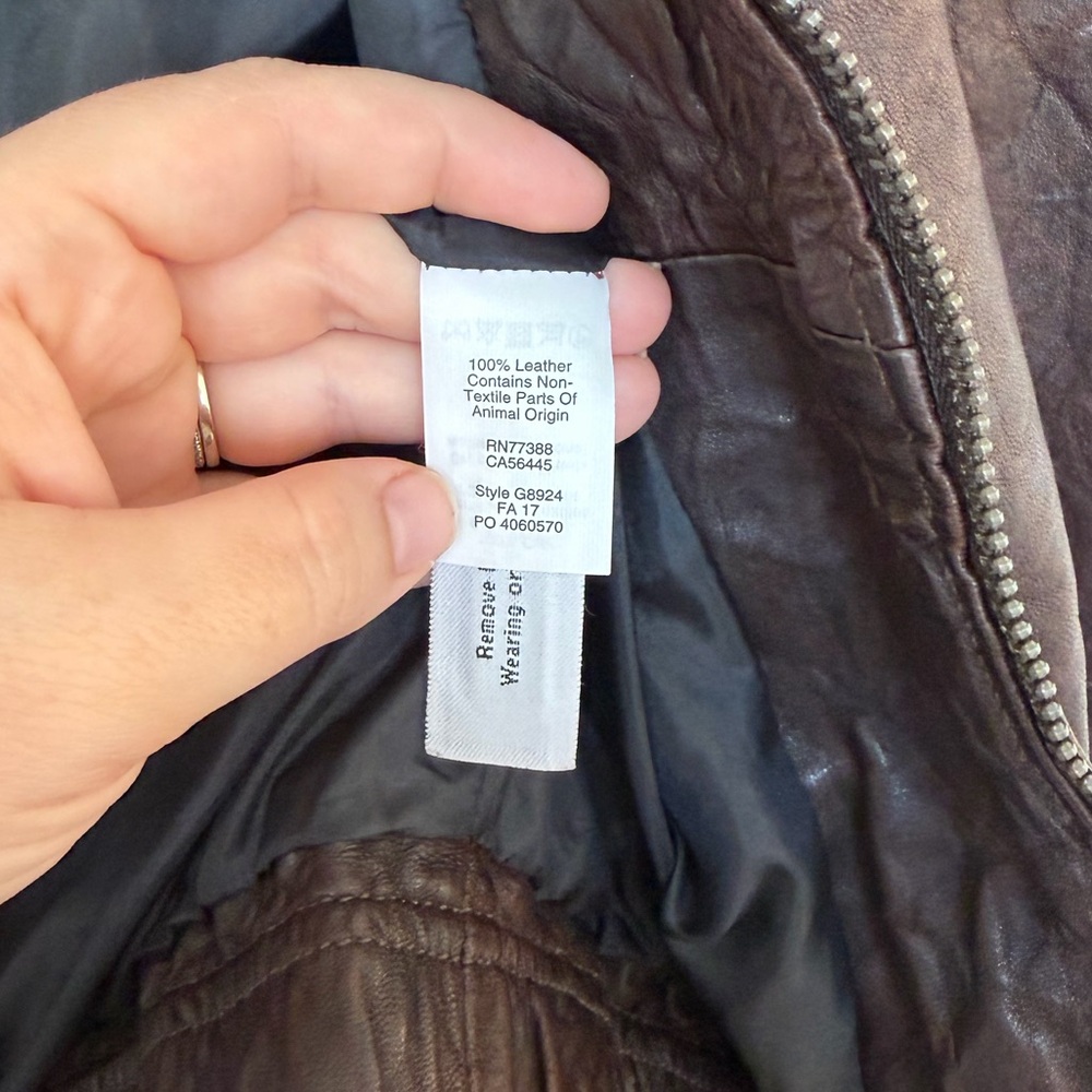 Madewell Leather Aviator Bomber Jacket in Brown Size Small - Picture 7 of 10